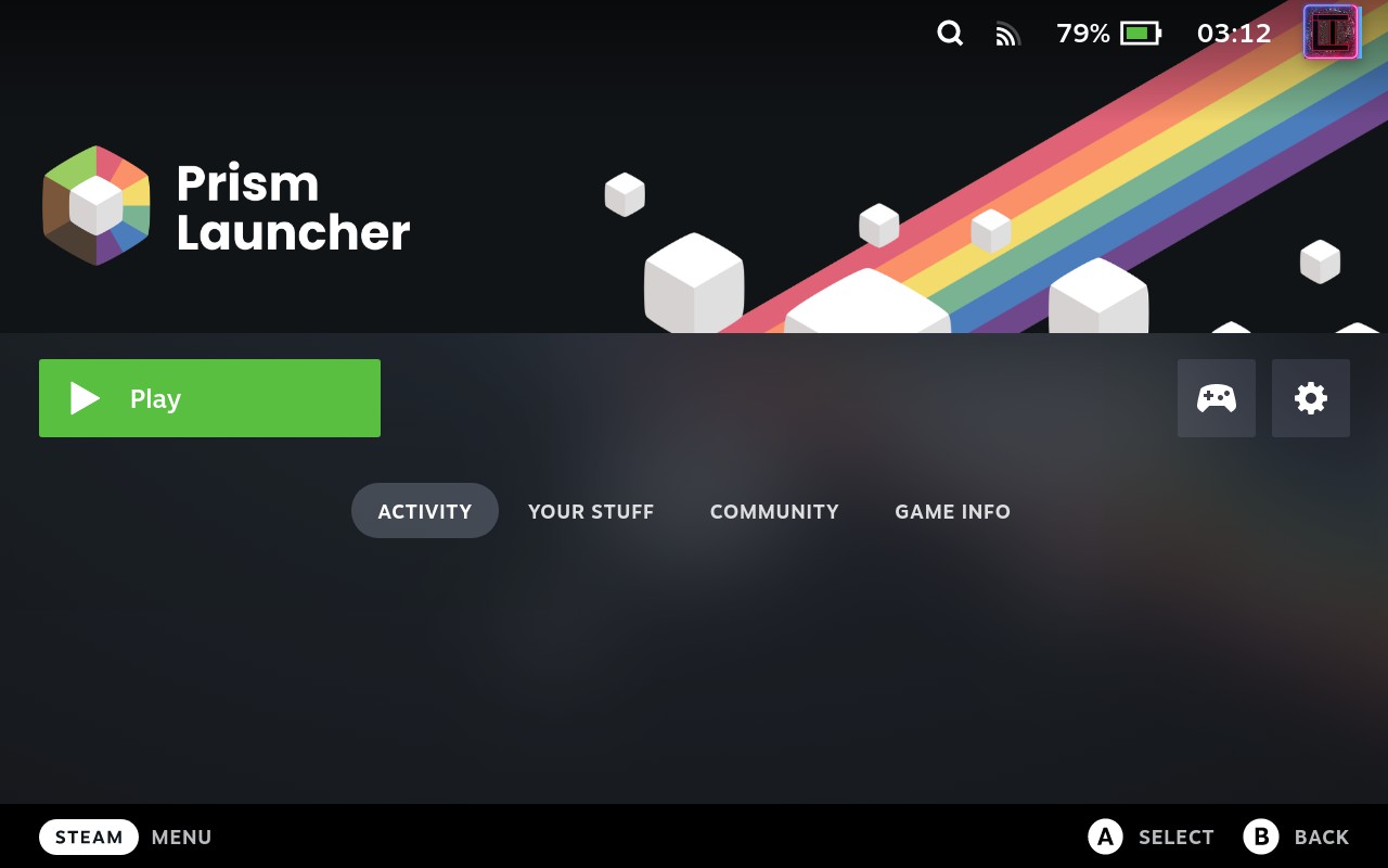 Prism Launcher running on Steam Deck - Mod installation